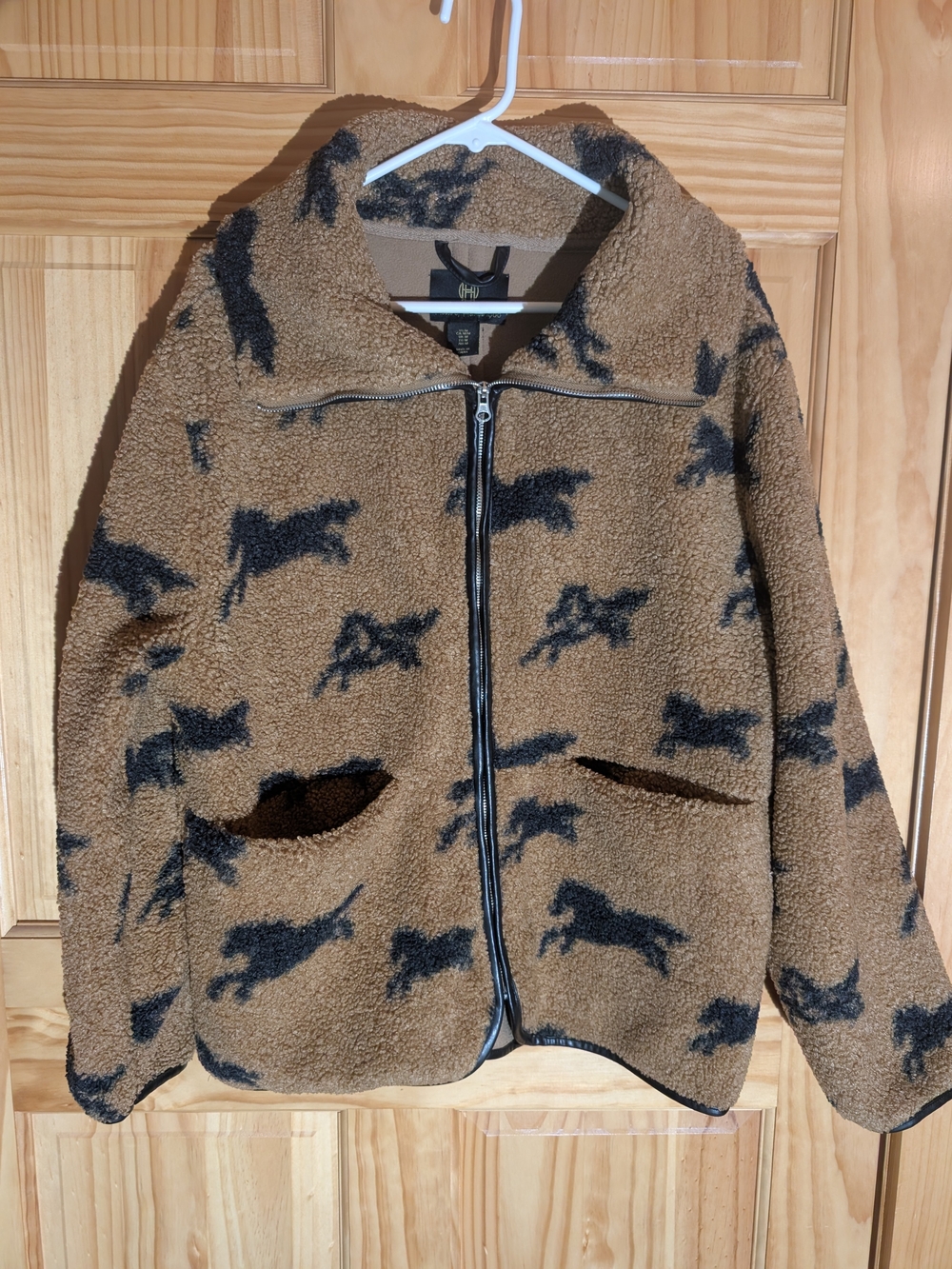 House of Harlow 1960 Camel and Black Women's Horse Jacket